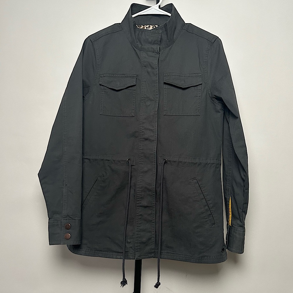 Pact like-new women’s “Lined Woven Twill Field Jacket”, color dark grey, size S